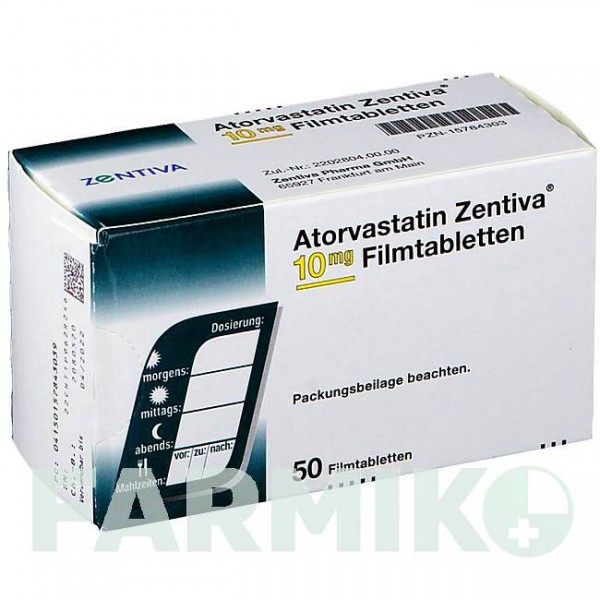 АТОРВАСТАТИН (ATORVASTATIN) 10 мг таблетки 50 шт - Аторвастатин ZENTIVA