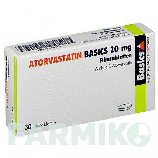 АТОРВАСТАТИН (ATORVASTATIN) 20 мг таблетки 30 шт - Аторвастатин BASICS
