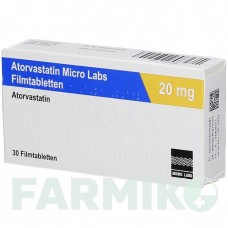 АТОРВАСТАТИН (ATORVASTATIN) 20 мг таблетки 30 шт - Аторвастатин MICRO LABS