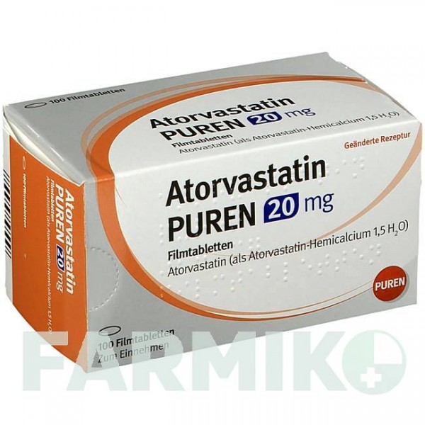 АТОРВАСТАТИН (ATORVASTATIN) 20 мг таблетки 30 шт - Аторвастатин PUREN PHARMA