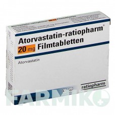 АТОРВАСТАТИН (ATORVASTATIN) 20 мг таблетки 30 шт - Аторвастатин RATIOPHARM