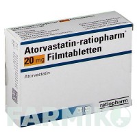 АТОРВАСТАТИН (ATORVASTATIN) 20 мг таблетки 50 шт - Аторвастатин RATIOPHARM