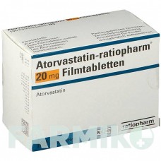 АТОРВАСТАТИН (ATORVASTATIN) 20 мг таблетки 100 шт - Аторвастатин RATIOPHARM