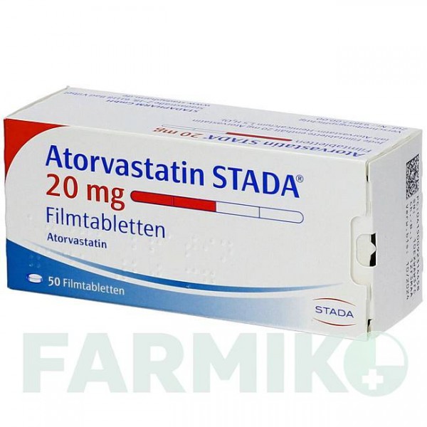 АТОРВАСТАТИН (ATORVASTATIN) 20 мг таблетки 50 шт - Аторвастатин STADAPHARM