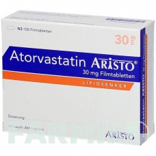 АТОРВАСТАТИН (ATORVASTATIN) 30 мг таблетки 100 шт - Аторвастатин ARISTO PHARMA