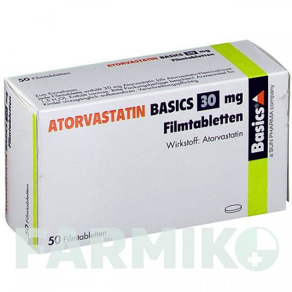 АТОРВАСТАТИН (ATORVASTATIN) 30 мг таблетки 50 шт - Аторвастатин BASICS
