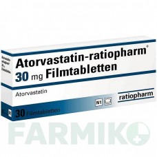 АТОРВАСТАТИН (ATORVASTATIN) 30 мг таблетки 30 шт - Аторвастатин RATIOPHARM
