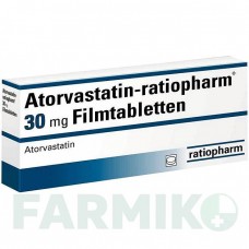 АТОРВАСТАТИН (ATORVASTATIN) 30 мг таблетки 50 шт - Аторвастатин RATIOPHARM