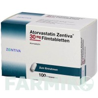 АТОРВАСТАТИН (ATORVASTATIN) 30 мг таблетки 100 шт - Аторвастатин ZENTIVA