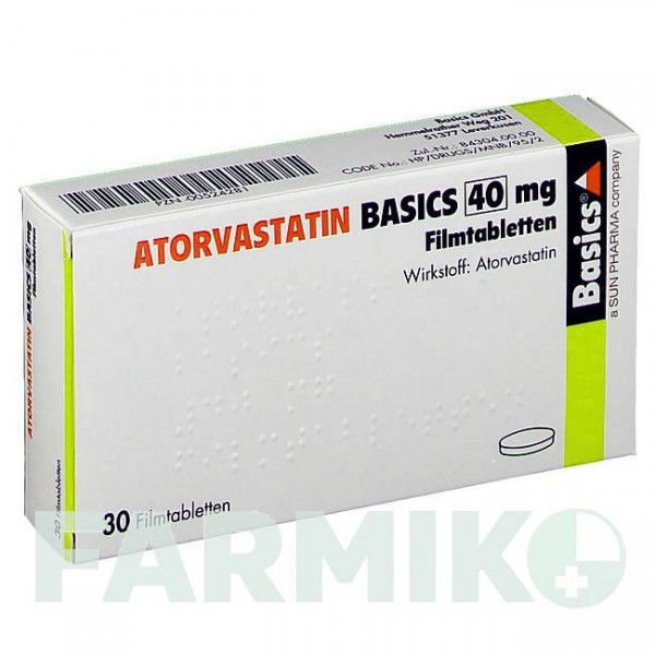 АТОРВАСТАТИН (ATORVASTATIN) 40 мг таблетки 30 шт - Аторвастатин BASICS