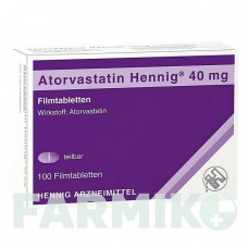 АТОРВАСТАТИН (ATORVASTATIN) 40 мг таблетки 100 шт - Аторвастатин HENNIG