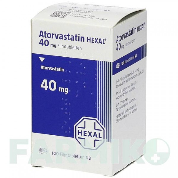 АТОРВАСТАТИН (ATORVASTATIN) 40 мг таблетки 100 шт - Аторвастатин HEXAL