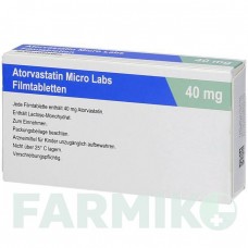 АТОРВАСТАТИН (ATORVASTATIN) 40 мг таблетки 30 шт - Аторвастатин MICRO LABS