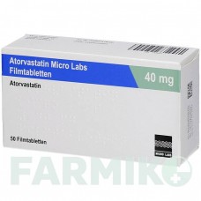 АТОРВАСТАТИН (ATORVASTATIN) 40 мг таблетки 50 шт - Аторвастатин MICRO LABS