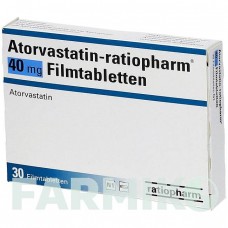 АТОРВАСТАТИН (ATORVASTATIN) 40 мг таблетки 30 шт - Аторвастатин RATIOPHARM