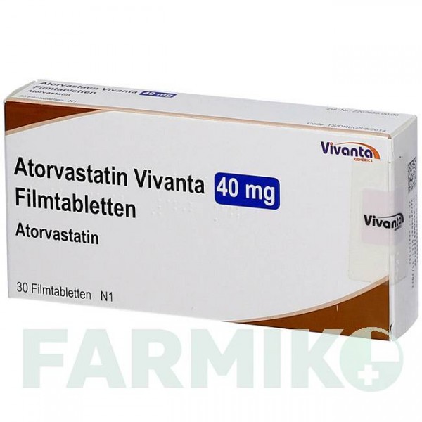 АТОРВАСТАТИН (ATORVASTATIN) 40 мг таблетки 30 шт - Аторвастатин VIVANTA GENERICS