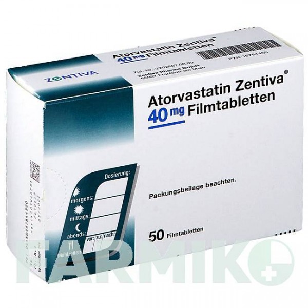 АТОРВАСТАТИН (ATORVASTATIN) 40 мг таблетки 50 шт - Аторвастатин ZENTIVA
