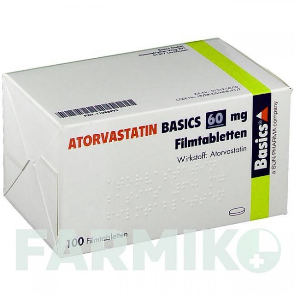 АТОРВАСТАТИН (ATORVASTATIN) 60 мг таблетки 50 шт - Аторвастатин BASICS