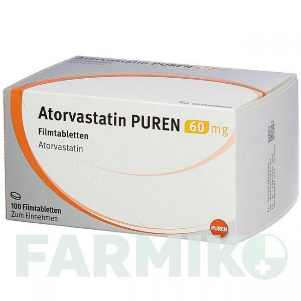 АТОРВАСТАТИН (ATORVASTATIN) 60 мг таблетки 30 шт - Аторвастатин PUREN PHARMA