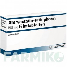 АТОРВАСТАТИН (ATORVASTATIN) 60 мг таблетки 100 шт - Аторвастатин RATIOPHARM