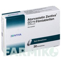 АТОРВАСТАТИН (ATORVASTATIN) 60 мг таблетки 30 шт - Аторвастатин ZENTIVA