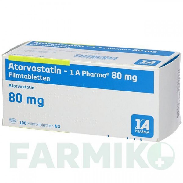 АТОРВАСТАТИН (ATORVASTATIN) 80 мг таблетки 100 шт - Аторвастатин 1 A PHARMA