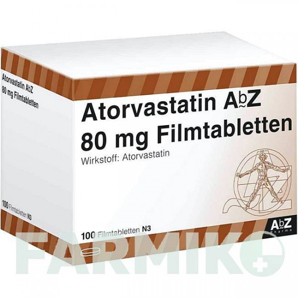 АТОРВАСТАТИН (ATORVASTATIN) 80 мг таблетки 100 шт - Аторвастатин ABZ PHARMA
