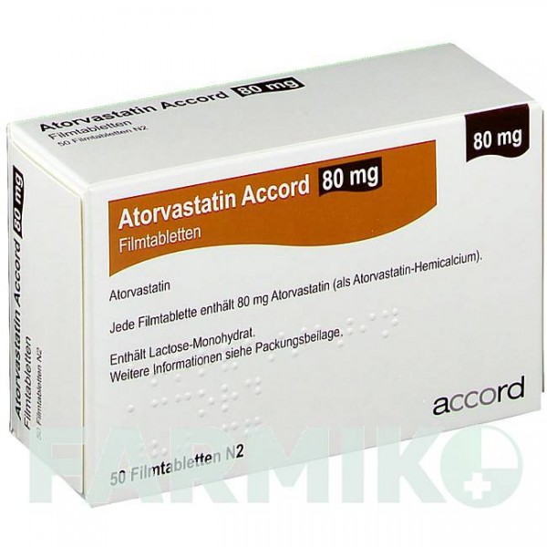АТОРВАСТАТИН (ATORVASTATIN) 80 мг таблетки 50 шт - Аторвастатин ACCORD HEALTHCARE
