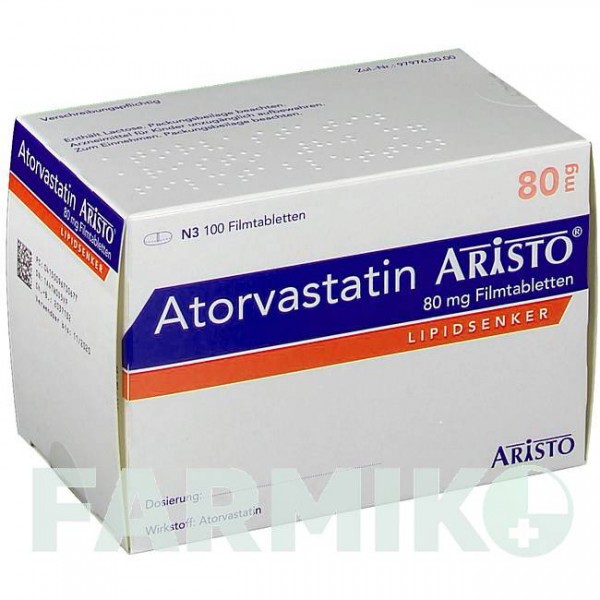 АТОРВАСТАТИН (ATORVASTATIN) 80 мг таблетки 30 шт - Аторвастатин ARISTO PHARMA