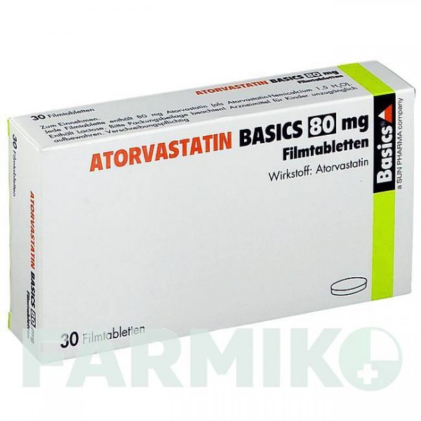 АТОРВАСТАТИН (ATORVASTATIN) 80 мг таблетки 30 шт - Аторвастатин BASICS
