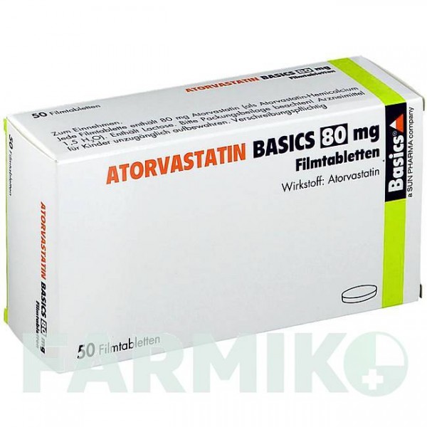 АТОРВАСТАТИН (ATORVASTATIN) 80 мг таблетки 50 шт - Аторвастатин BASICS