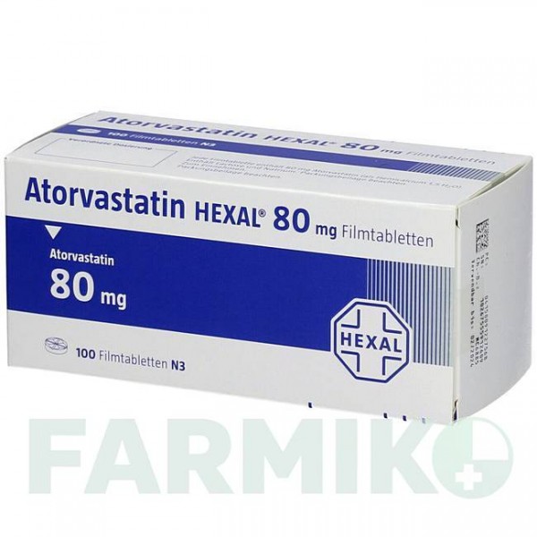 АТОРВАСТАТИН (ATORVASTATIN) 80 мг таблетки 100 шт - Аторвастатин HEXAL