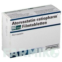 АТОРВАСТАТИН (ATORVASTATIN) 80 мг таблетки 50 шт - Аторвастатин RATIOPHARM