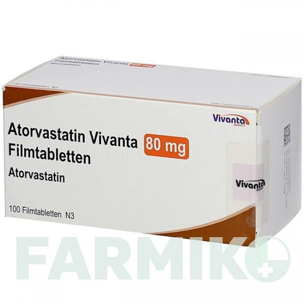 АТОРВАСТАТИН (ATORVASTATIN) 80 мг таблетки 30 шт - Аторвастатин VIVANTA GENERICS
