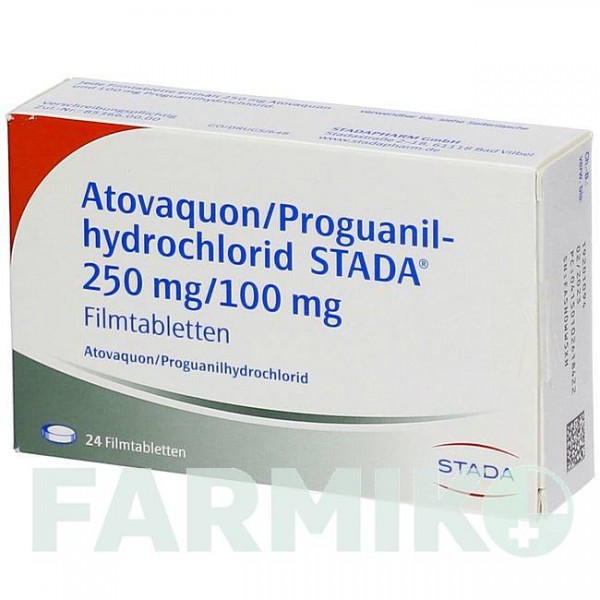 АТОВАКУН (ATOVAQUON) 250 мг/100 мг таблетки 24 шт - Прогуаніл, Атоваквон STADAPHARM