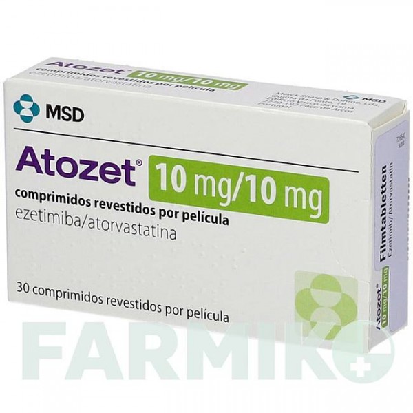 АТОЗЕТ (ATOZET) 10 мг/10 мг таблетки 100 шт - Аторвастатин, Езетиміб EMRA-MED
