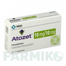 АТОЗЕТ (ATOZET) 10 мг/10 мг таблетки 30 шт - Аторвастатин, Эзетимиб ORGANON