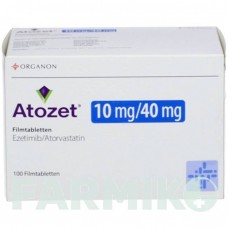 АТОЗЕТ (ATOZET) 10 мг/40 мг таблетки 100 шт - Аторвастатин, Эзетимиб ABACUS MEDICINE