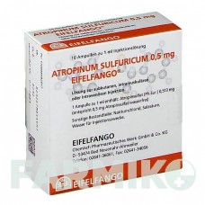АТРОПИНУМ СУЛЬФУРИКУМ (ATROPINUM SULFURICUM) 0,5 мг раствор 10x1 мл - Атропин EIFELFANGO