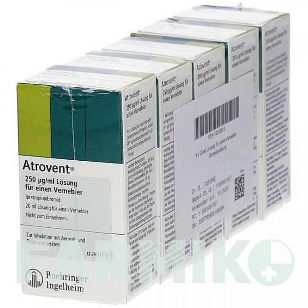 АТРОВЕНТ (ATROVENT) 250 мкг/мл раствор 5x20 мл - Ипратропия бромид EURIMPHARM