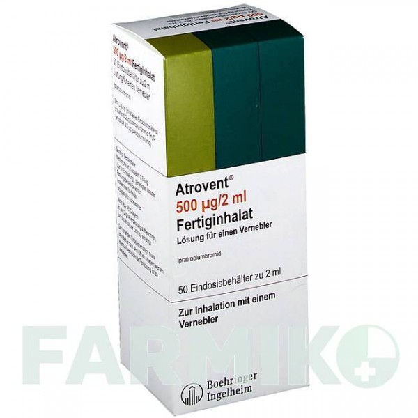 АТРОВЕНТ (ATROVENT) 500 мкг/2 мл розчин 50x2 мл - Іпратропію бромід ACA MULLER-ADAG PHARMA