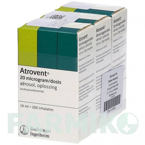 АТРОВЕНТ (ATROVENT) аэрозоль 3x10 мл - Ипратропия бромид DOCPHARM