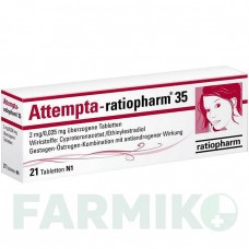АТТЕМПТА (ATTEMPTA) 2 мг/0,035 мг таблетки 21 шт - Ципротерон, Естроген RATIOPHARM