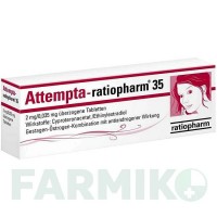 АТТЕМПТА (ATTEMPTA) 2 мг/0,035 мг таблетки 3x21 шт - Ципротерон, Естроген RATIOPHARM