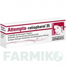 АТТЕМПТА (ATTEMPTA) 2 мг/0,035 мг таблетки 3x21 шт - Ципротерон, Естроген RATIOPHARM