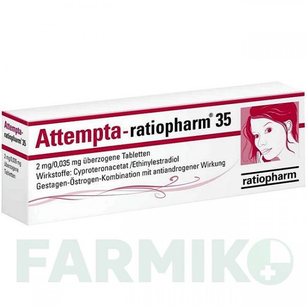 АТТЕМПТА (ATTEMPTA) 2 мг/0,035 мг таблетки 3x21 шт - Ципротерон, Естроген RATIOPHARM
