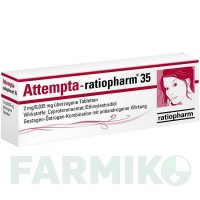 АТТЕМПТА (ATTEMPTA) 2 мг/0,035 мг таблетки 6x21 шт - Ципротерон, Естроген RATIOPHARM