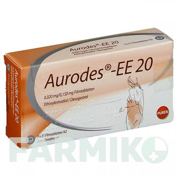 АУРОДЕС (AURODES) 0,020 мг/0,150 мг таблетки 3x21 шт - Дезогестрел, Етинілестрадіол PUREN PHARMA