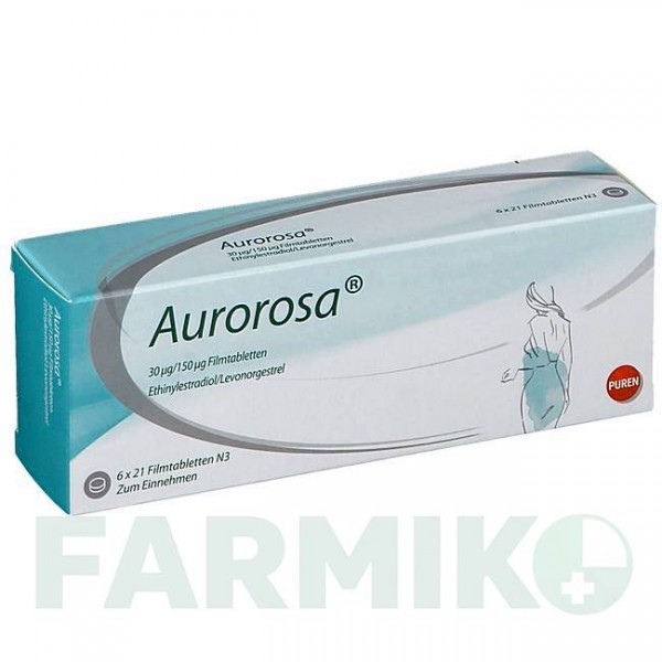 АУРОРОСА (AUROROSA) 30 мкг/150 мкг таблетки 6x21 шт - Левоноргестрел, Этинилэстрадиол PUREN PHARMA