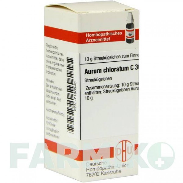 АУРУМ ХЛОРАТУМ (AURUM CHLORATUM) C 30 глобули 10 г - Гомеопатия DHU